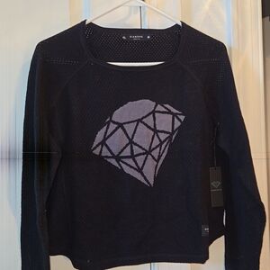 Diamond Supply Co. Black and Gray Mesh Sweatshirt